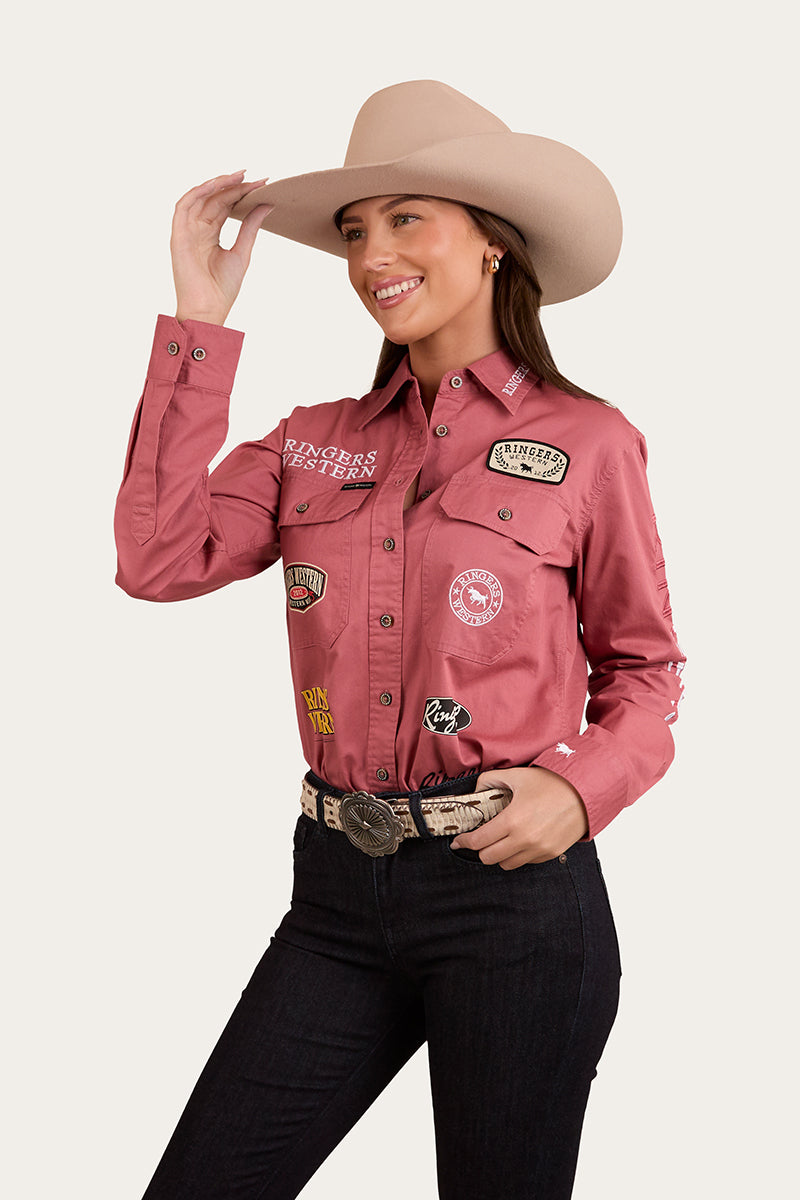 Barrel Racer Womens Full Button Work Shirt