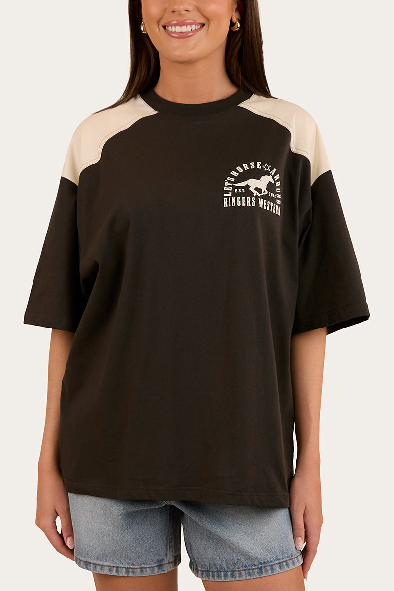 Ringers Western Lets Horse Around Womens Oversized T-Shirt