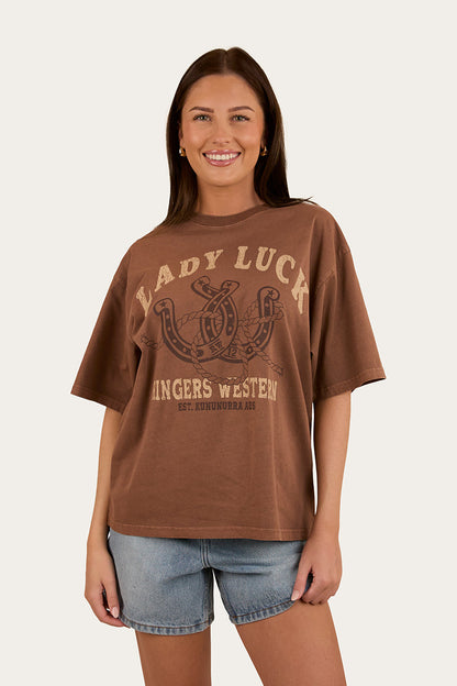 Ringers Western Lady Luck Womens Oversized T-Shirt