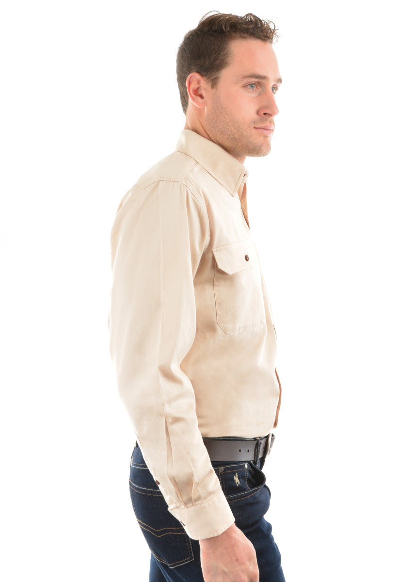 Thomas Cook Heavy Drill Shirt Half Placket - Bone