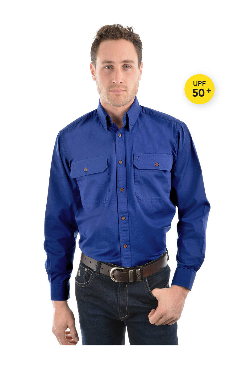 Thomas Cook Light Drill Shirt Full Placket - Cobalt
