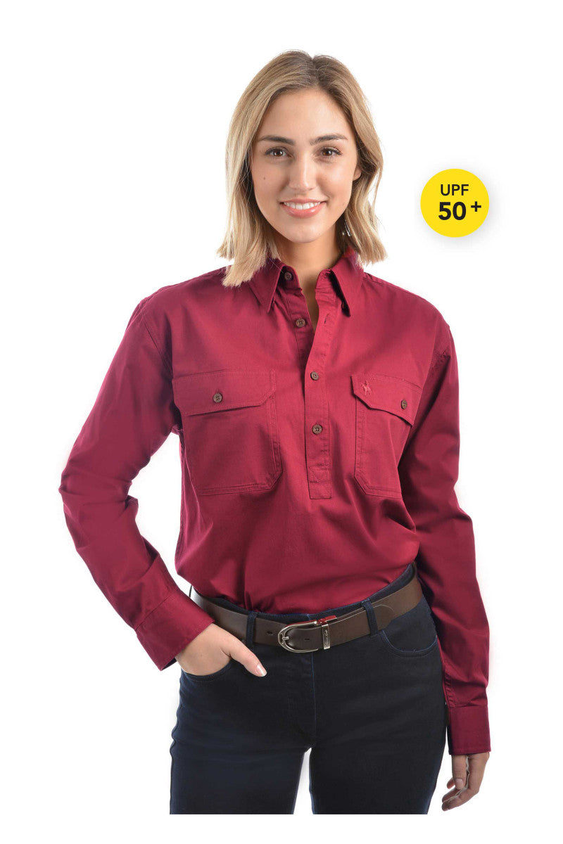 Thomas Cook Light Drill Shirt Half Placket - Red