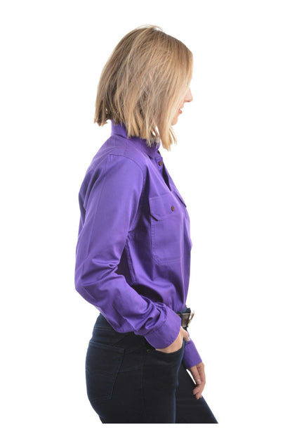 Thomas Cook Light Drill Shirt Half Placket - Purple