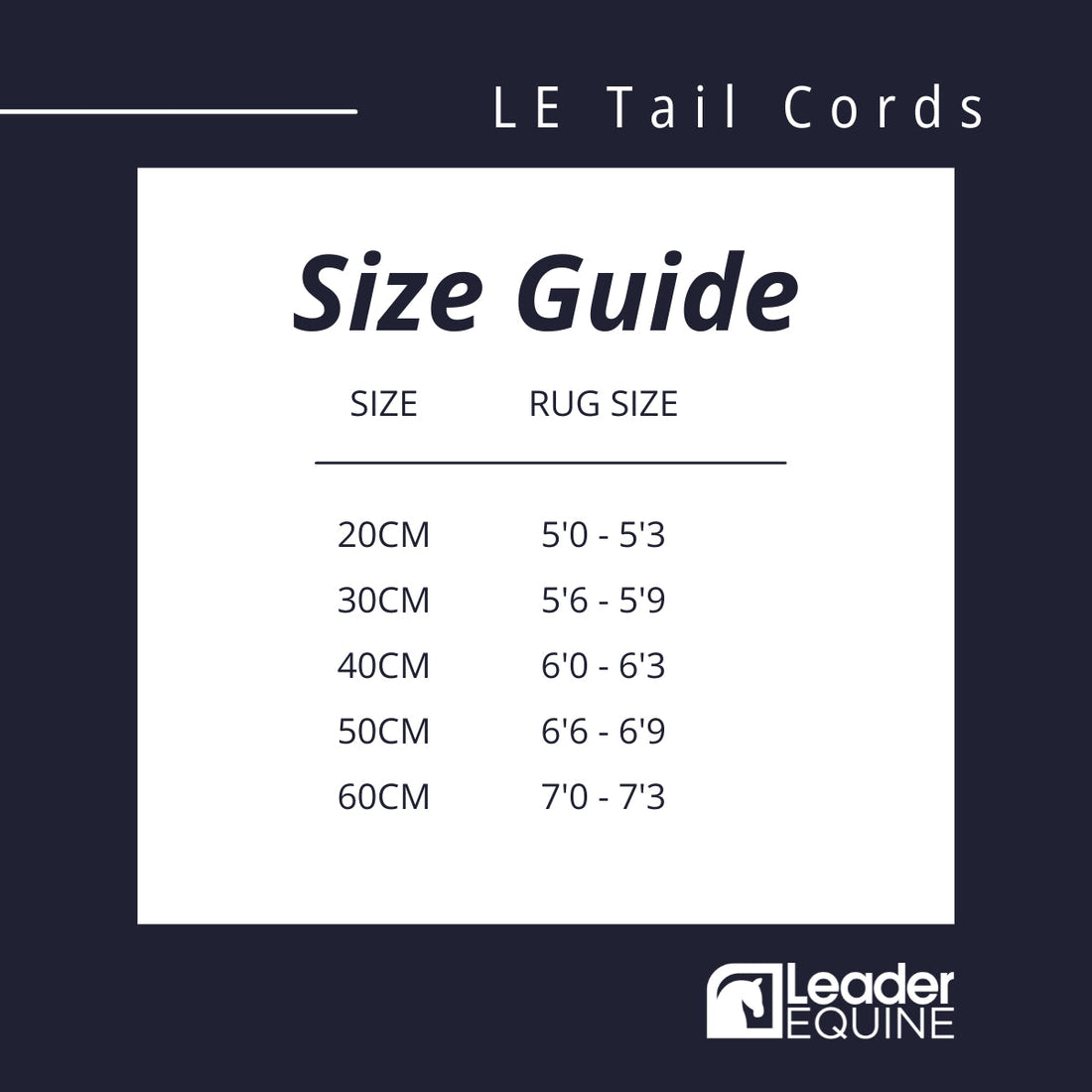 Leader Equine Wipe-Clean Tailcord