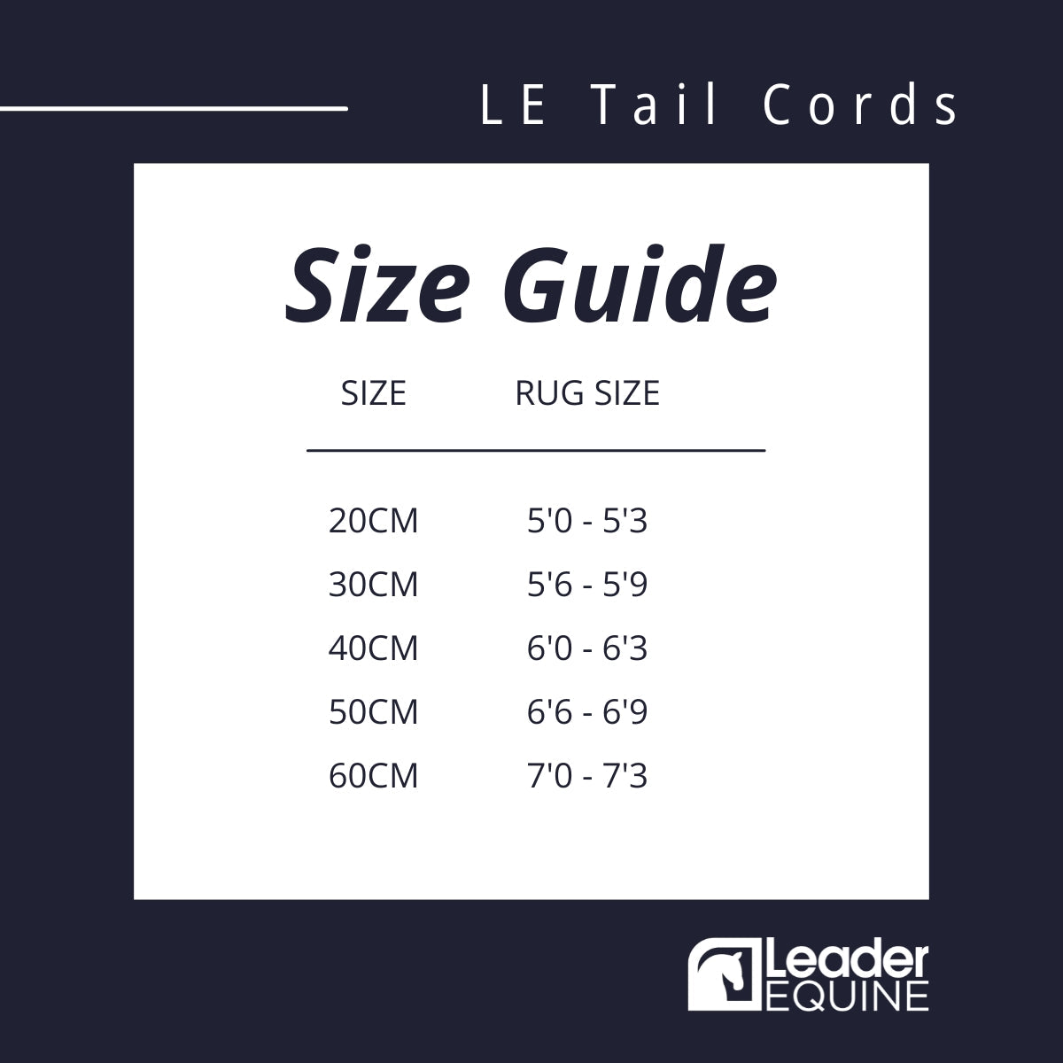 Leader Equine Wipe-Clean Tailcord
