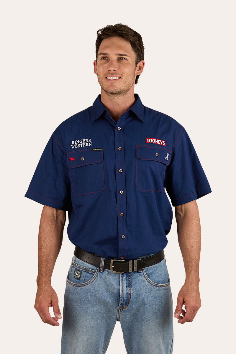 Tooheys X Ringers Mens Short Sleeve Full Button Work Shirt