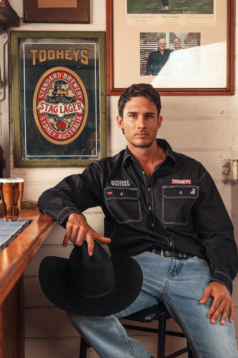 Tooheys X Ringers Mens Long Sleeve Full Button Work Shirt