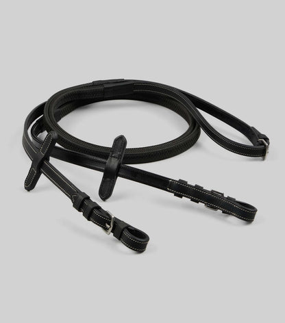 Premier Equine Veneto Rubber Grip Reins Black