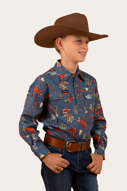 Ringers Western Mini Cowboy Kids Half Button Work Shirt