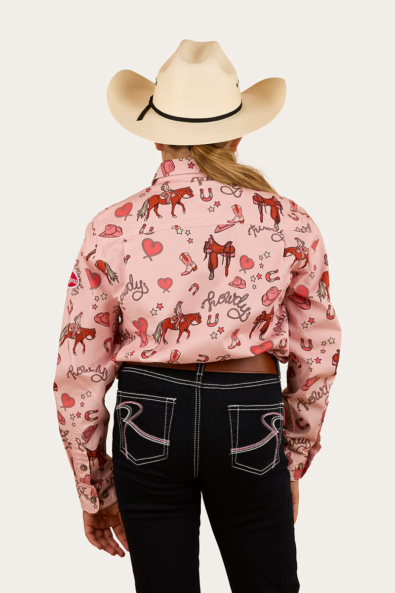 Ringers Western Mini Cowgirl Kids Half Button Work Shirt