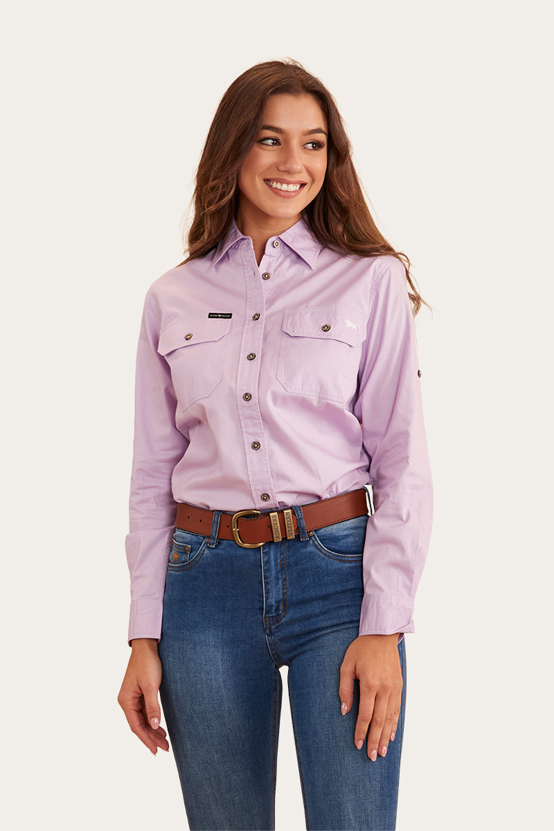 Ringers Western 
Pentecost River Womens Full Button Work Shirt - Lavender