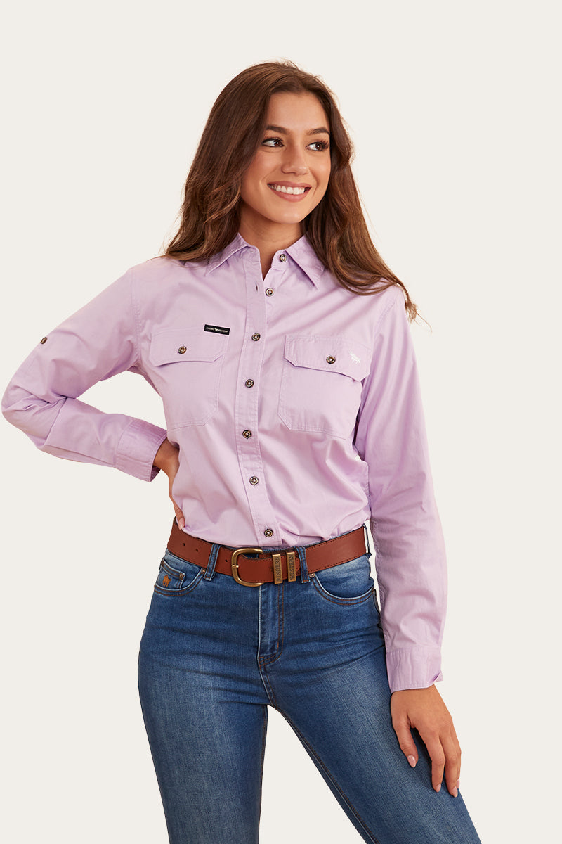 Ringers Western 
Pentecost River Womens Full Button Work Shirt - Lavender