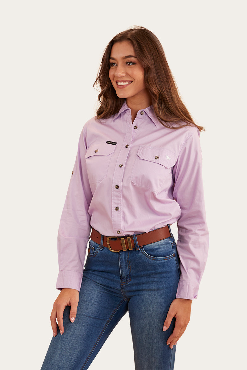 Ringers Western 
Pentecost River Womens Full Button Work Shirt - Lavender