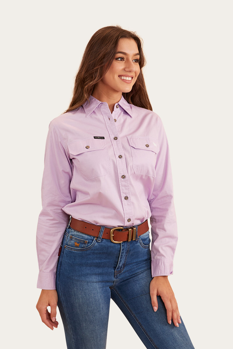 Ringers Western 
Pentecost River Womens Full Button Work Shirt - Lavender