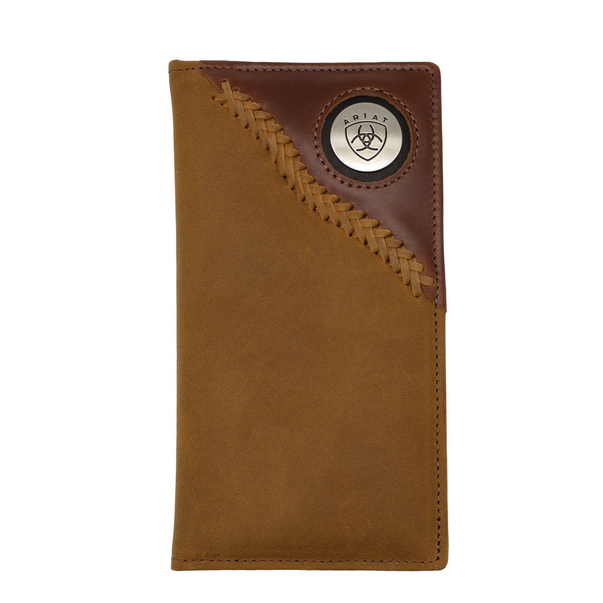 Ariat Rodeo Wallet - Two Toned Stitched - Dark Tan