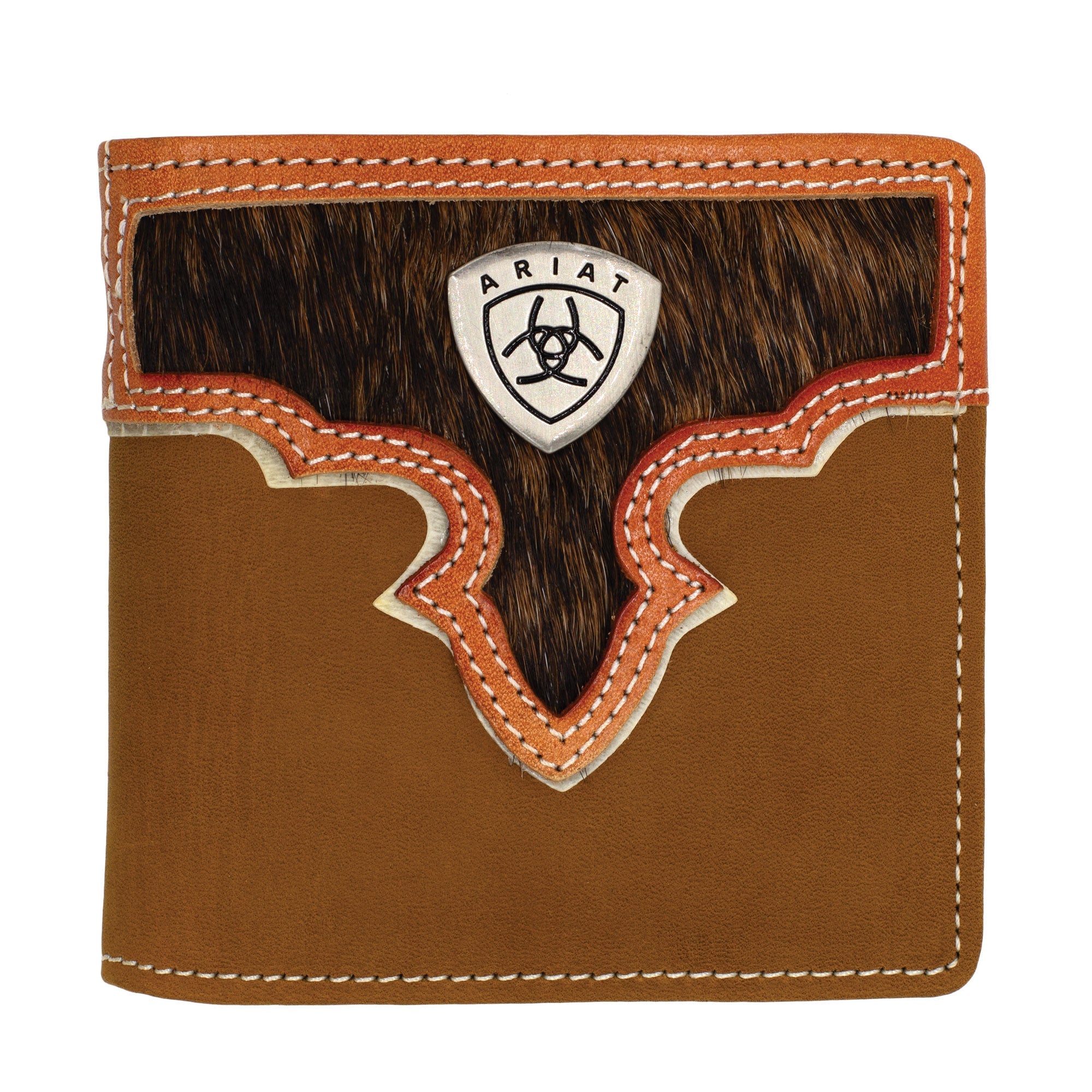 Ariat Bi-Fold Wallet - Two Toned Hair On Brown