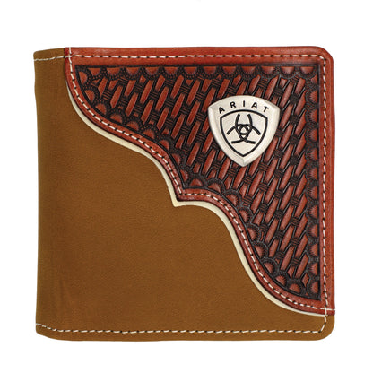 Ariat Bi-Fold Wallet - Basket Weave Tan