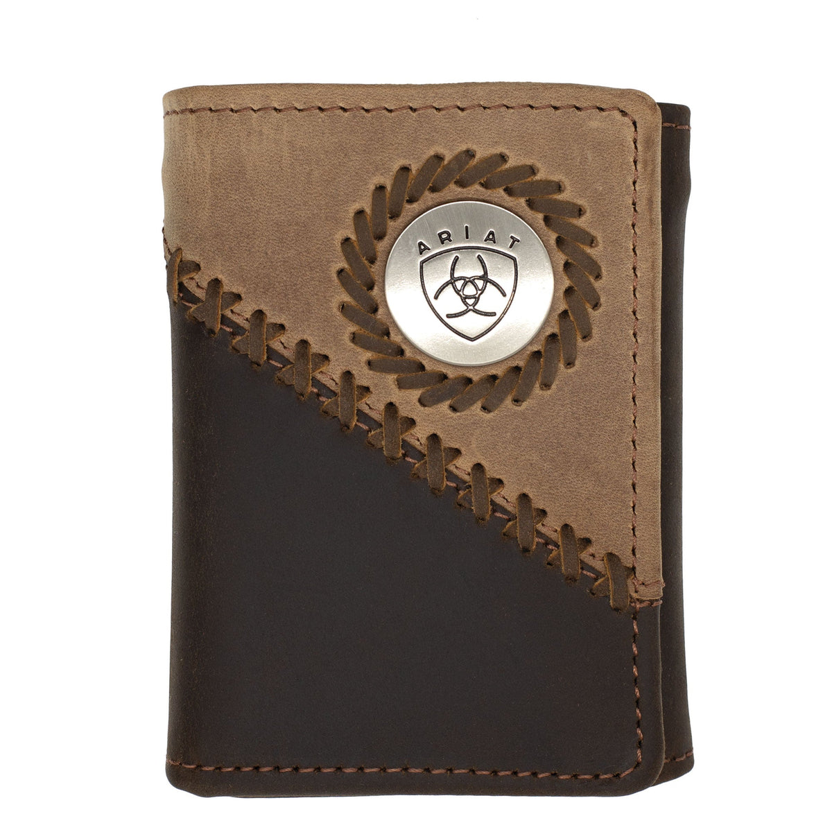Ariat Tri-Fold Wallet - Two Toned - Distressed