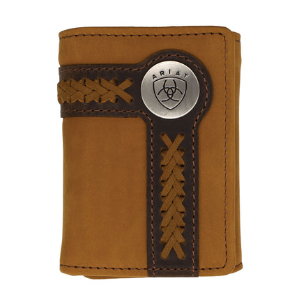 Ariat Tri-Fold Wallet - Accent Overlay - Tan