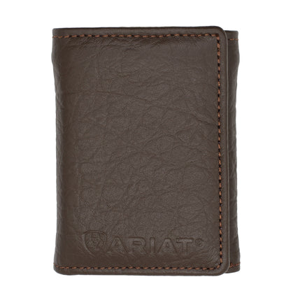 Ariat Tri-Fold Wallet - Logo - Dark Brown