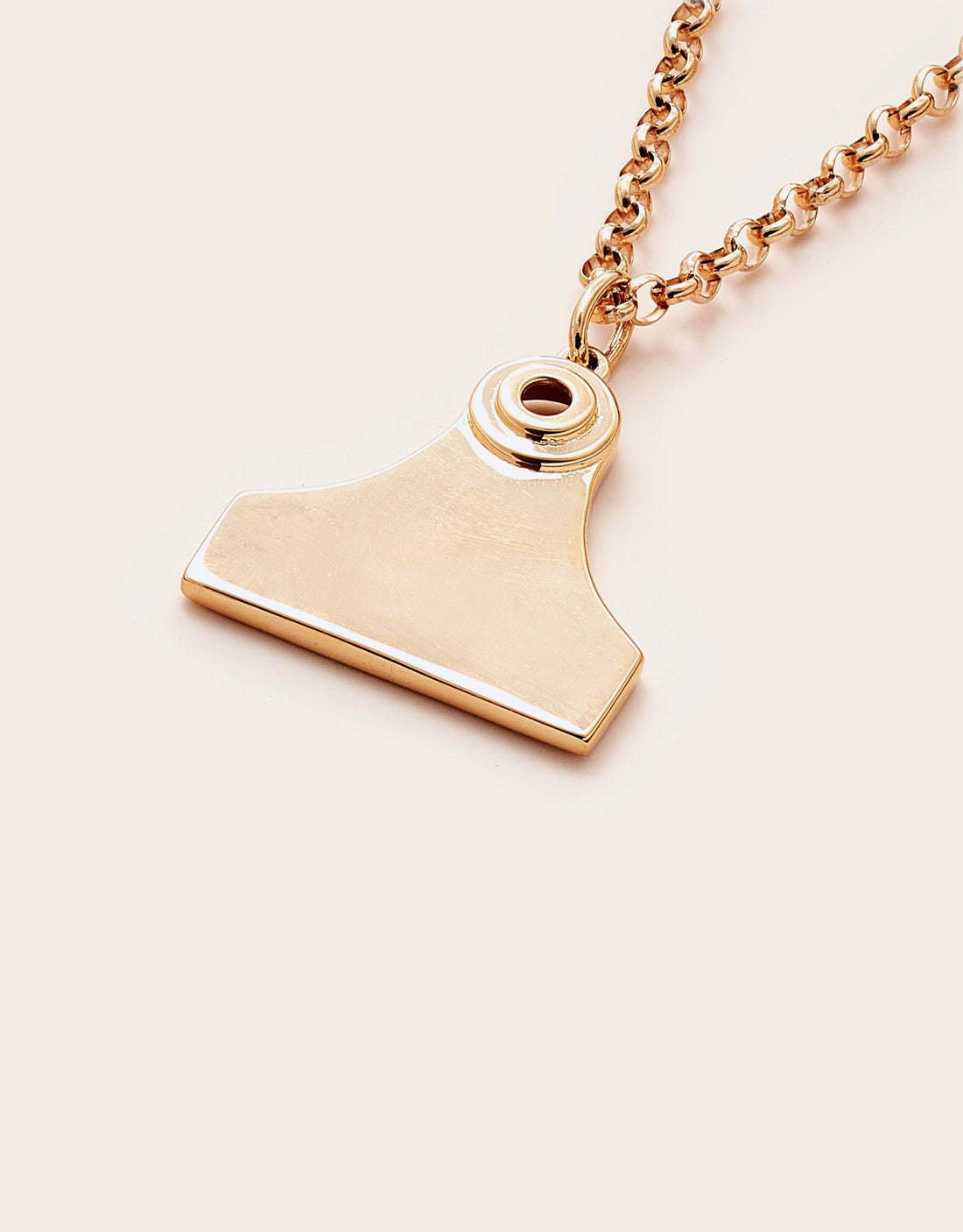 Whistle &amp; Pop High Country Cattle Tag Necklace 18k Gold Plate