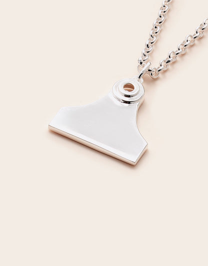 Whistle &amp; Pop High Country Cattle Tag Necklace Silver