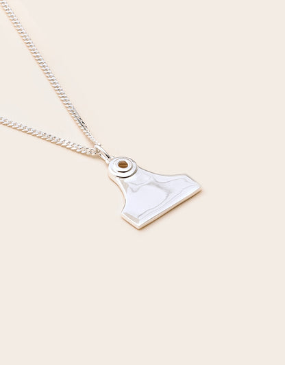 Whistle &amp; Pop High Country Cattle Tag Necklace Silver