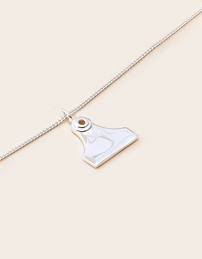 Whistle &amp; Pop High Country Cattle Tag Necklace Silver