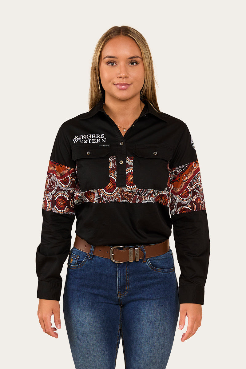 Ringers Western Walkabout Warrior Womens Half Button Work Shirt