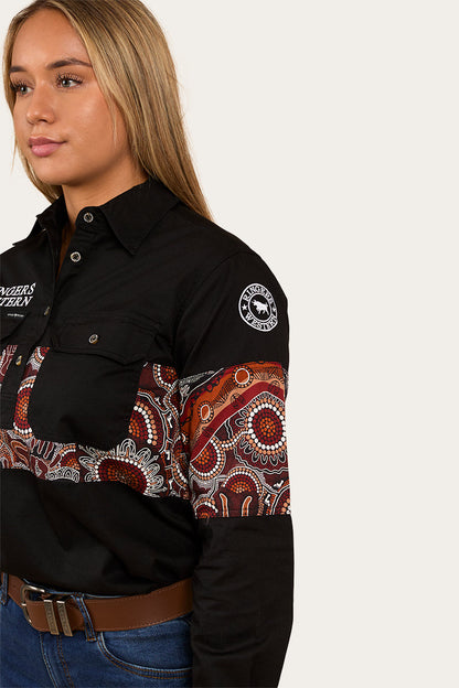 Ringers Western Walkabout Warrior Womens Half Button Work Shirt