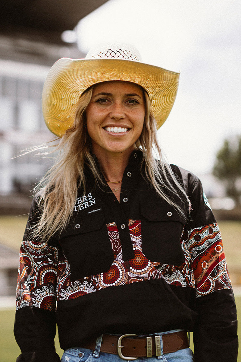 Ringers Western Walkabout Warrior Womens Half Button Work Shirt