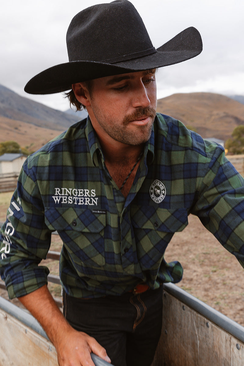 Ringers Western Kingswood Mens Half Button Flannel