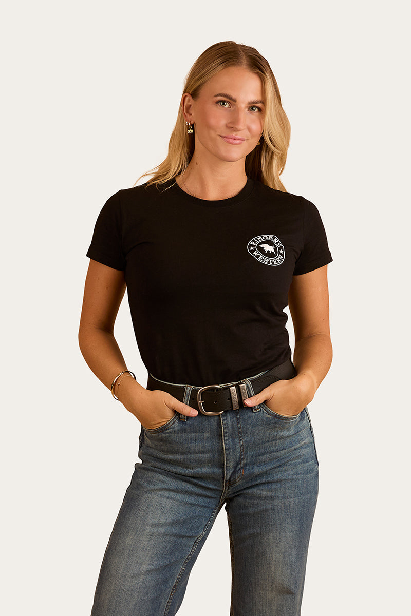 Ringers Western 
Signature Bull Womens Classic Fit T-Shirt - Black/White