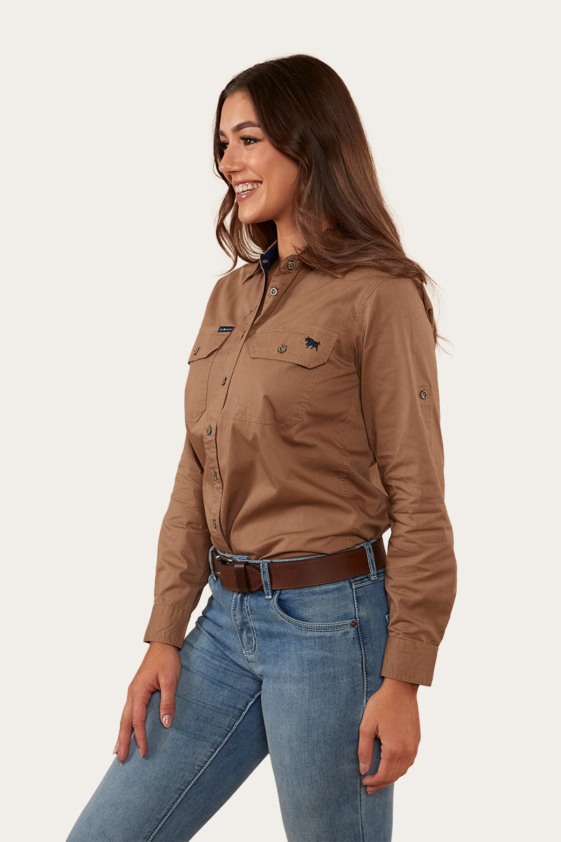 Ringers Western 
Pentecost River Womens Full Button Work Shirt - Clay