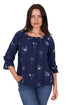 Camilla 3/4 Sleeve Blouse - Navy