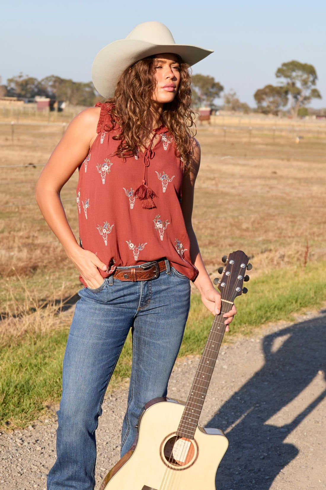 Krissy Sleeveless Blouse - Rust