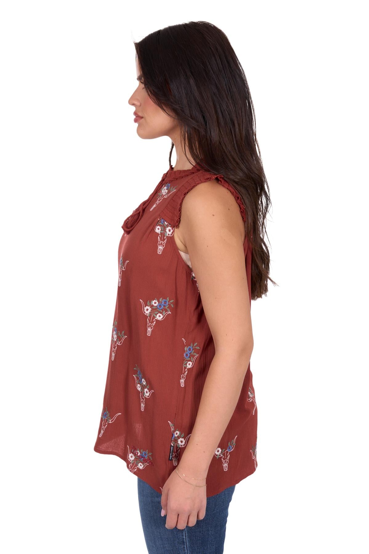 Krissy Sleeveless Blouse - Rust