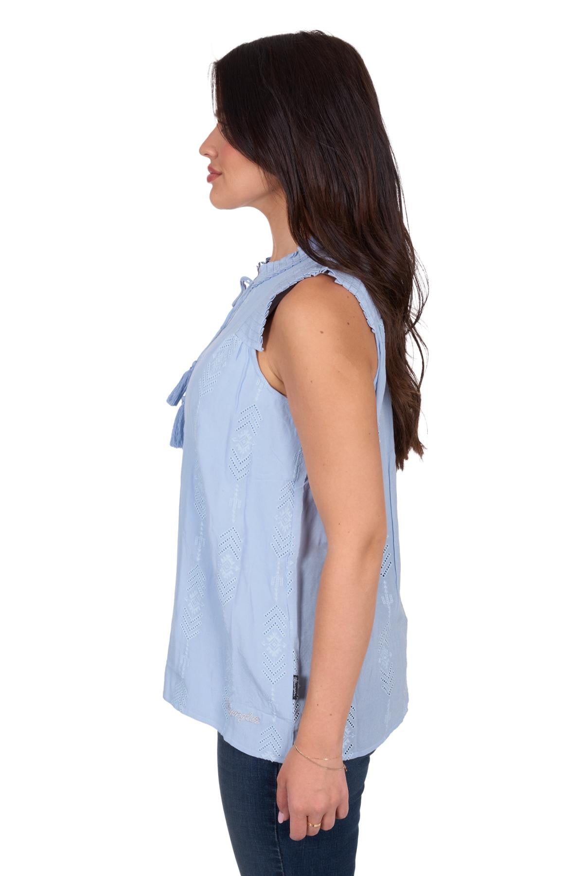 Simone Sleeveless Blouse - Light Blue