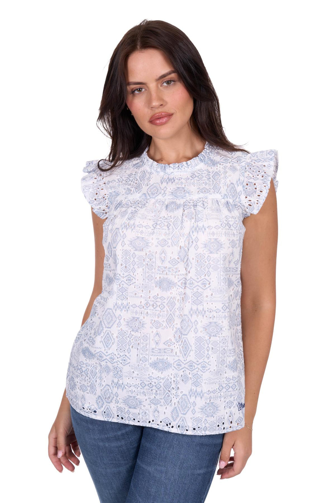 Harlow Sleeveless Blouse - Blue