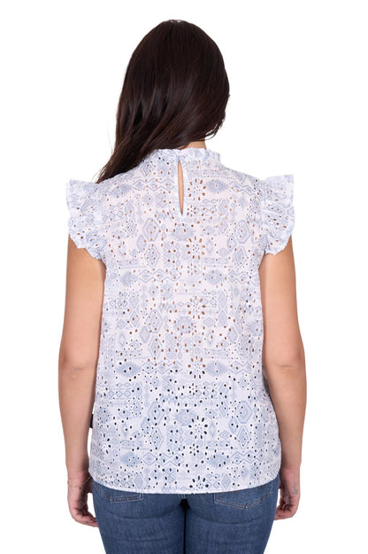 Harlow Sleeveless Blouse - Blue