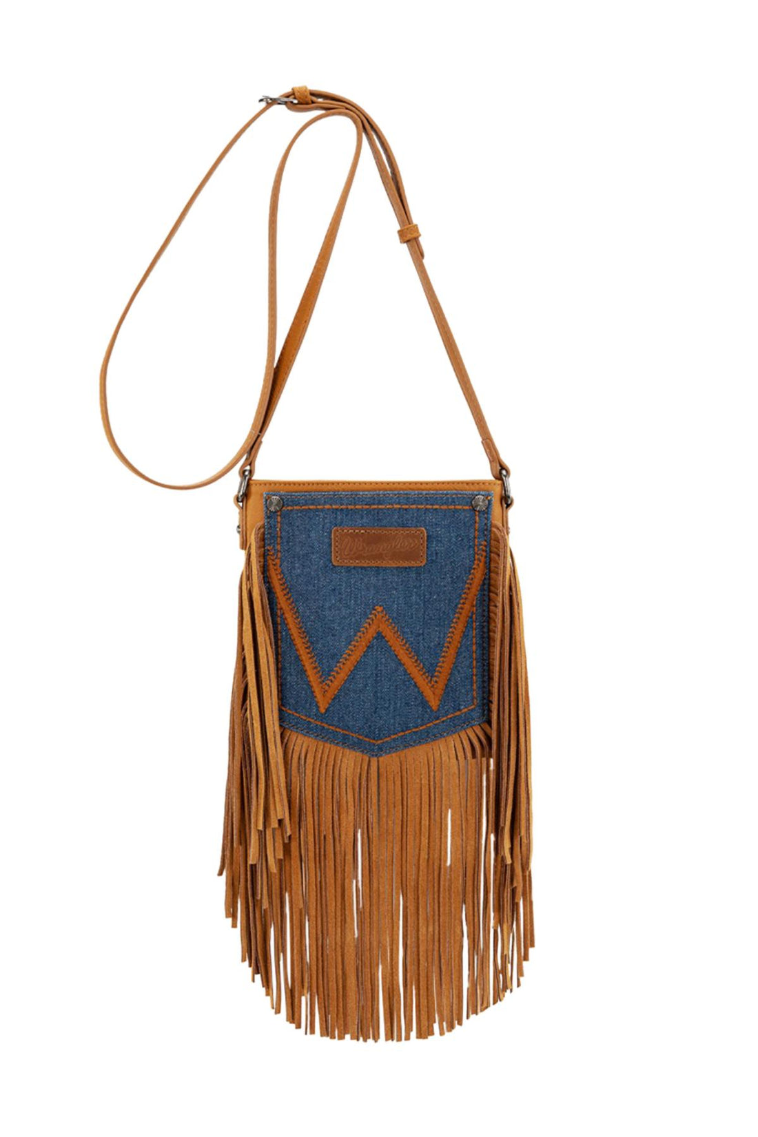 Wrangler Denim Pocket Fringe Bag - Tan