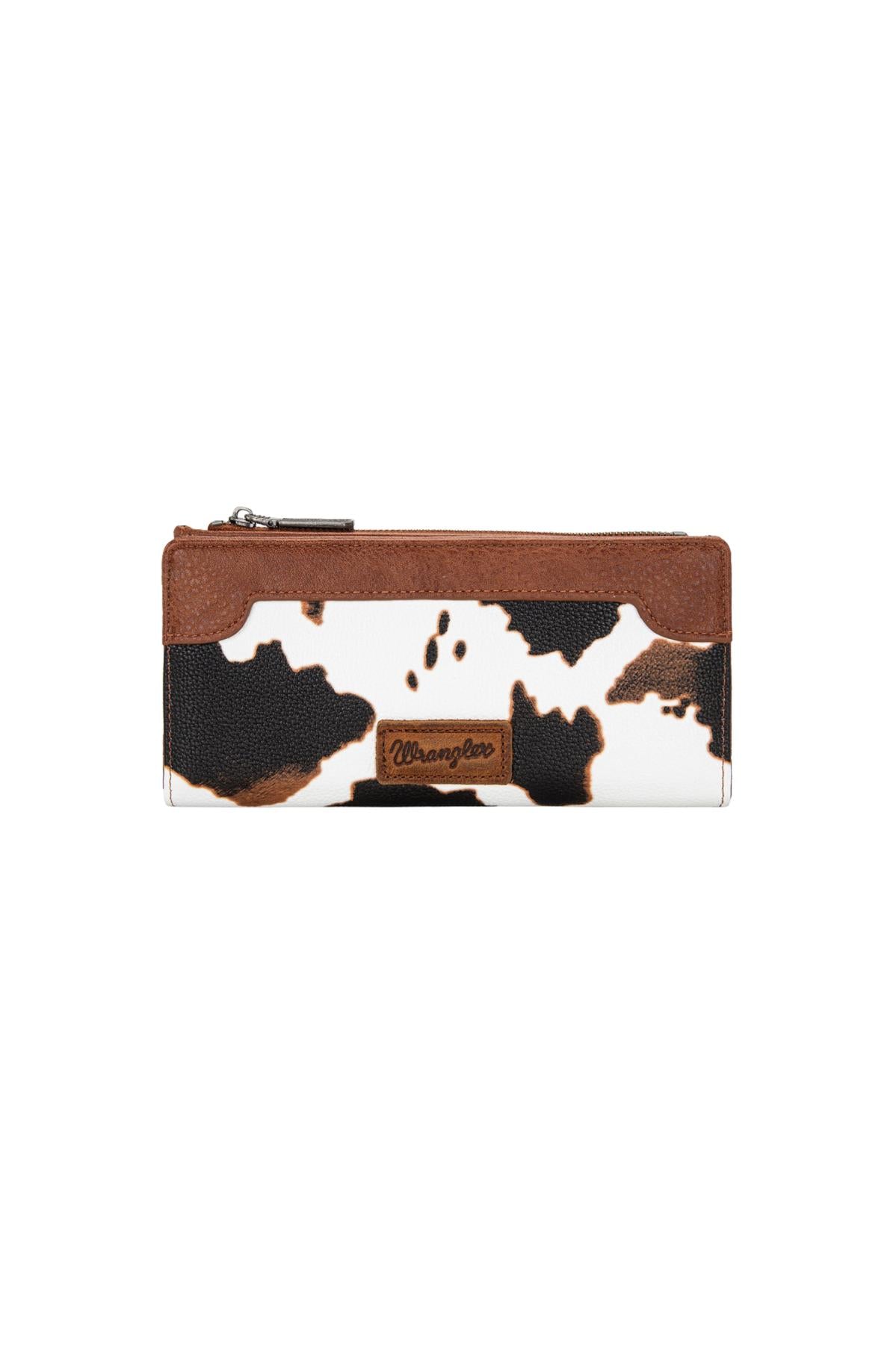 Wrangler Cow Print Slim Wallet - Tan