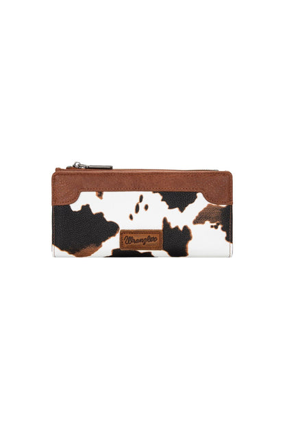 Wrangler Cow Print Slim Wallet - Tan