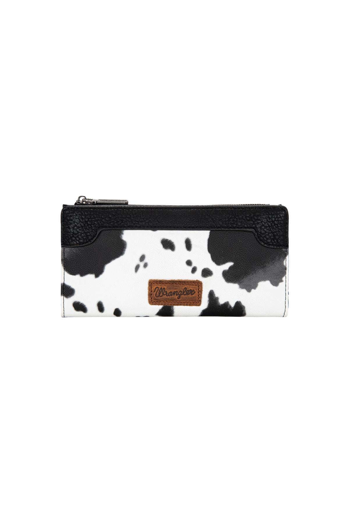 Wrangler Cow Print Slim Wallet - Black