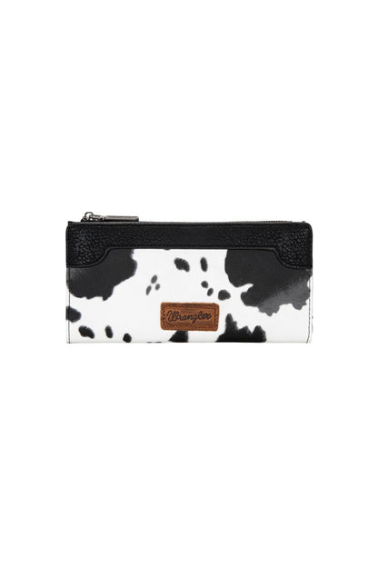 Wrangler Cow Print Slim Wallet - Black