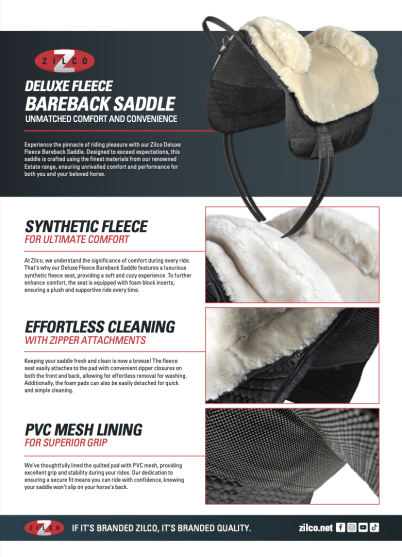 Zilco Deluxe Fleece Bareback Saddle