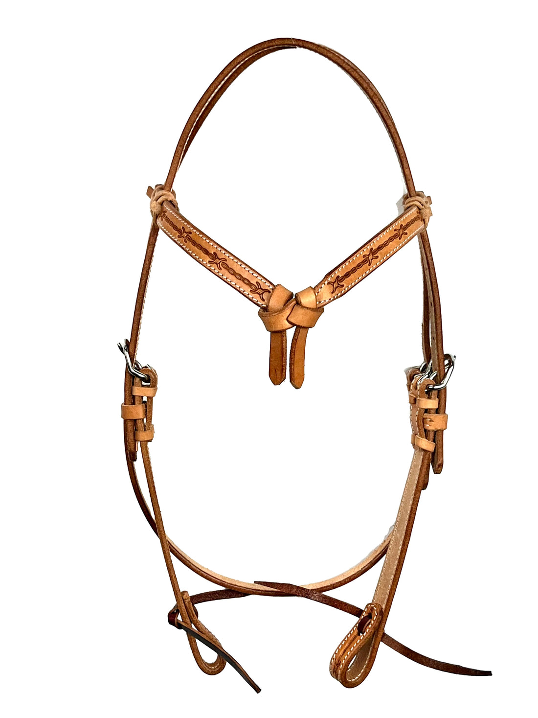 Ezy Ride Bridle with Futurity Knot and Barbwire Stamping
