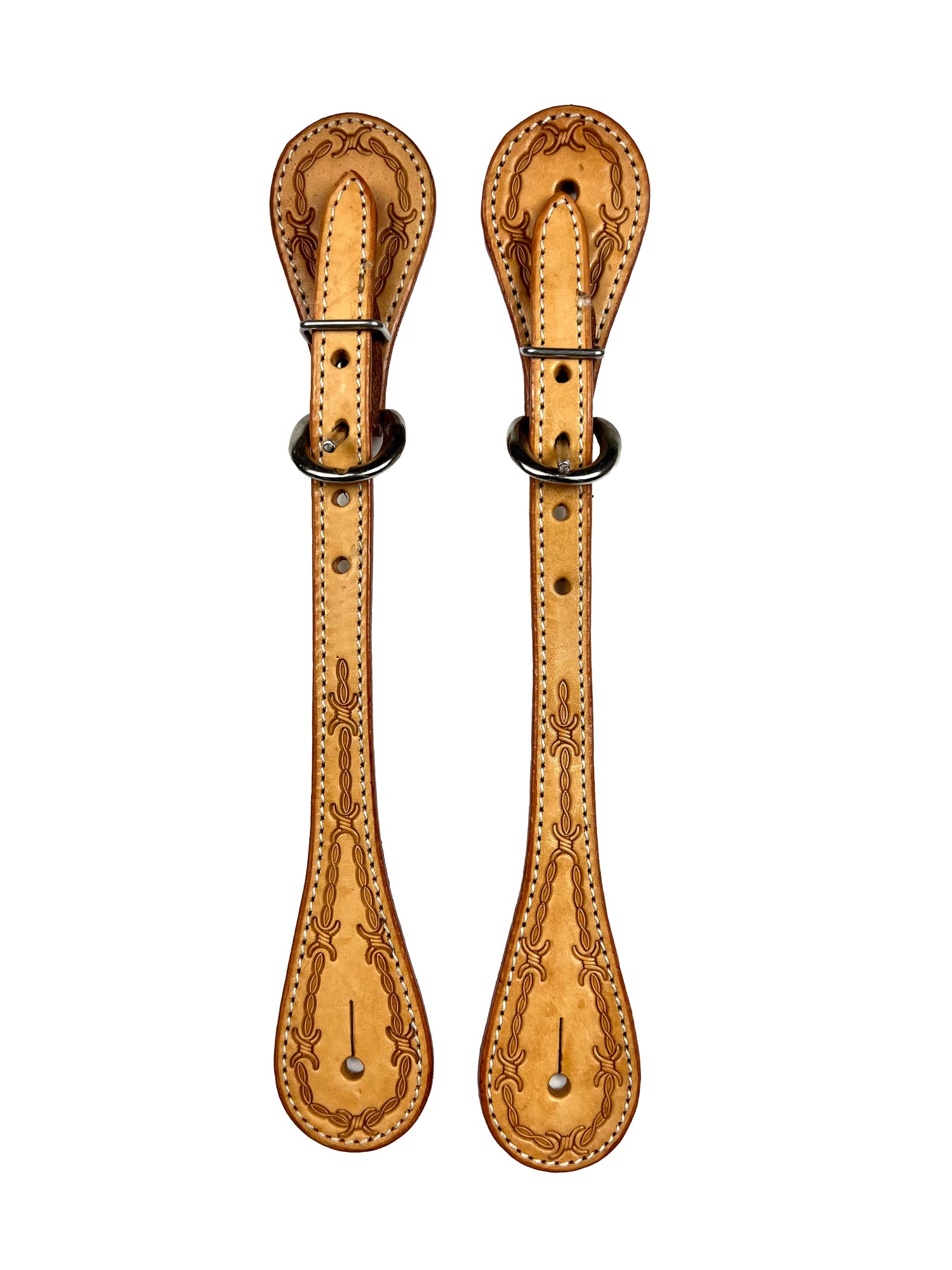 Ezy Ride Spur Strap Straight with Barbwire Stamping