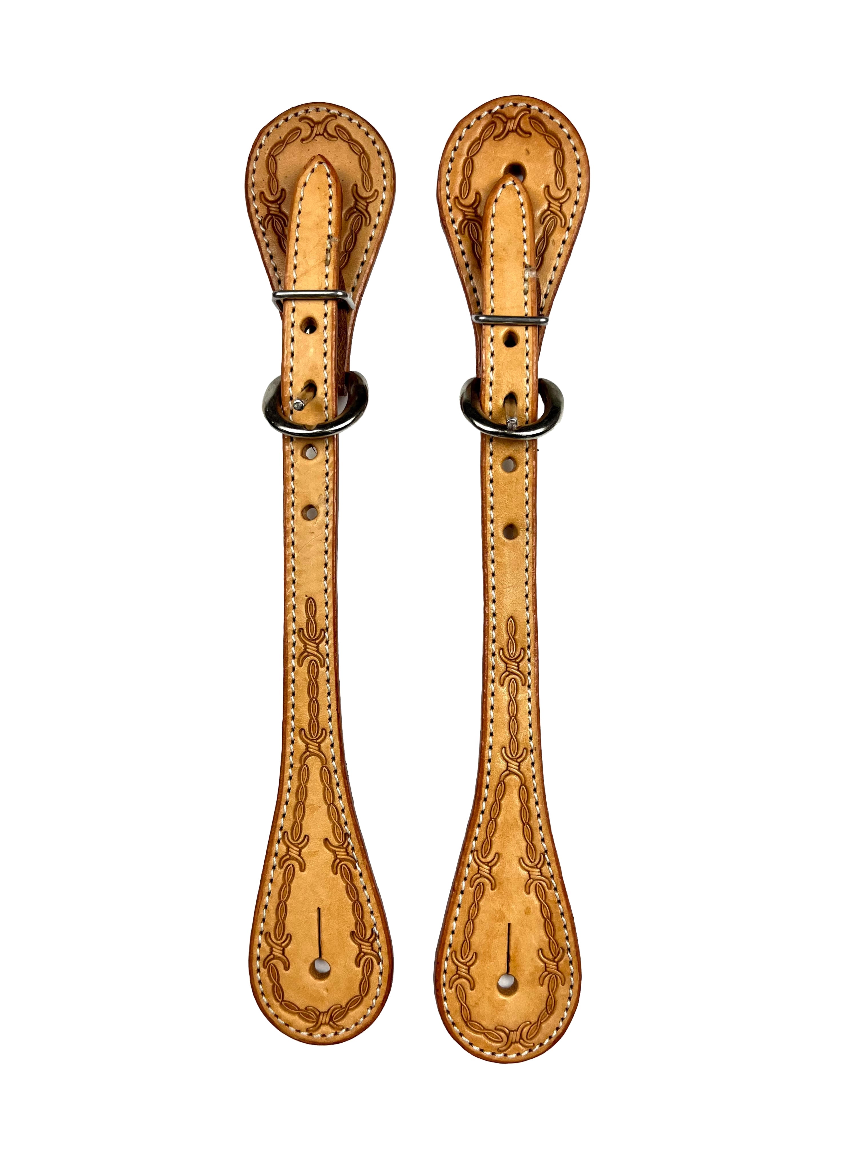 Ezy Ride Spur Strap Straight with Barbwire Stamping