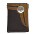 Ariat Tri-Fold Wallet - Two Toned Accent Overlay - Brown/Tan